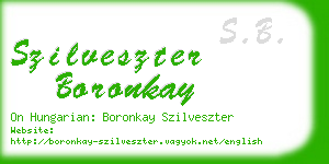 szilveszter boronkay business card